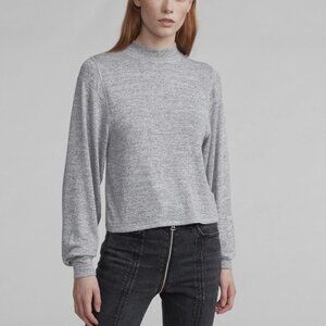 Rag & Bone Bigsby Heather Grey Blouse Balloon Long Sleeve - Size Medium